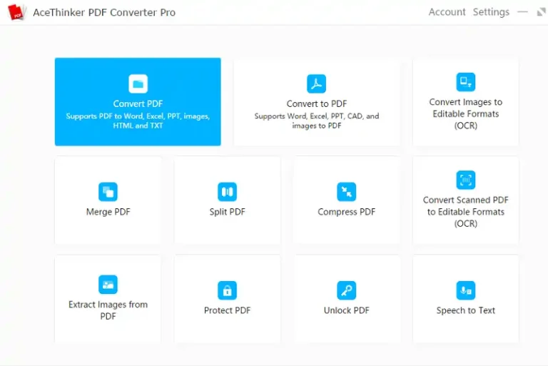 AceThinker PDF Converter Pro Main Window UI